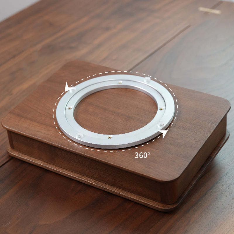 360° Rotating Wooden Book Stand with Drawer – Adjustable Reading Holder with Storage Office Stationery