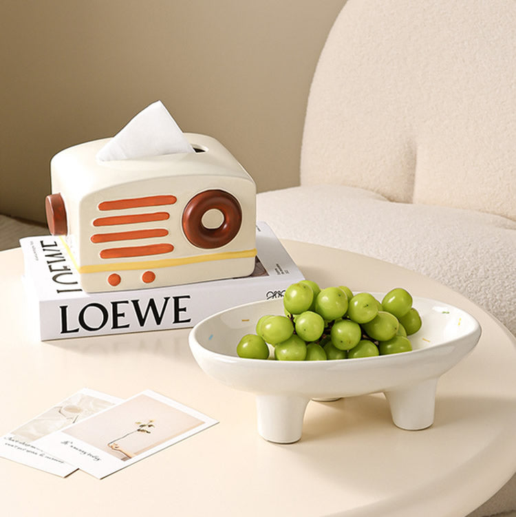 Creative Ceramic Radio Tissue Box, Art Design