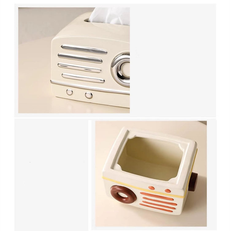 Creative Ceramic Radio Tissue Box, Art Design