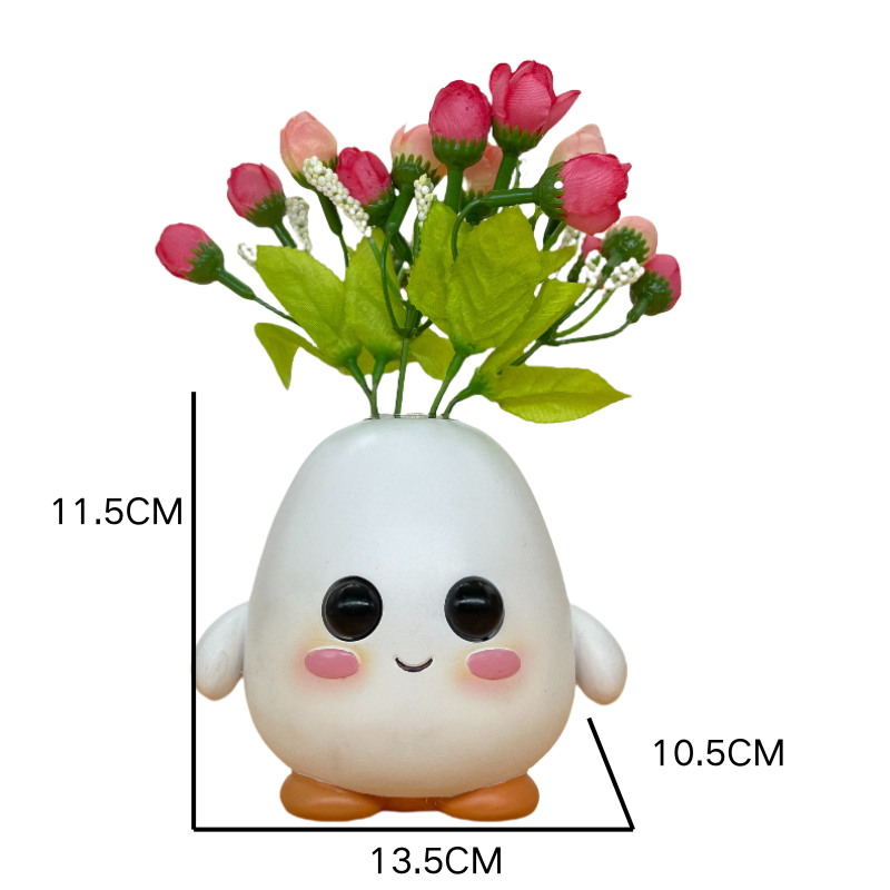 Cute Character Face Vase - Office Desk Pen Holder, Small Ornaments