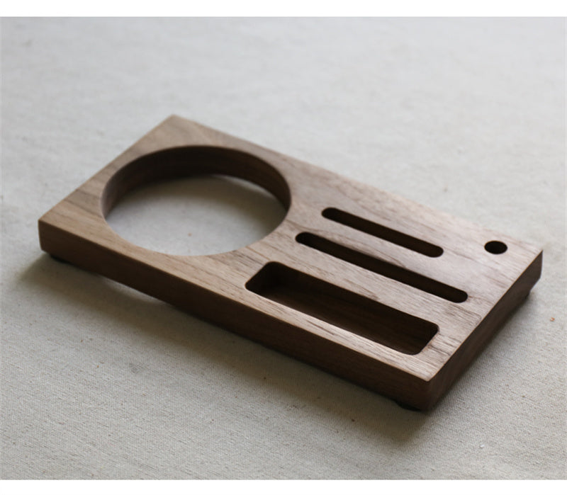 Black Walnut Wood Multi - Functional Ashtray , Desktop Organizer with Phone Stand and Storage Slots