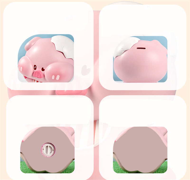 Cute Blush Pink Piggy Bank, Cartoon Animal Coin Storage Jar for Kids & Desktop Decor