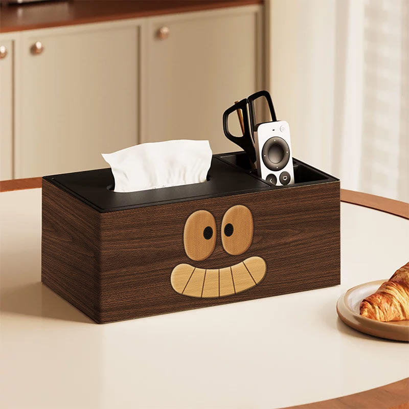 Cute Big-eyed Funny Face Tissue Box - Multifunctional Remote Control & Tissue Organizer