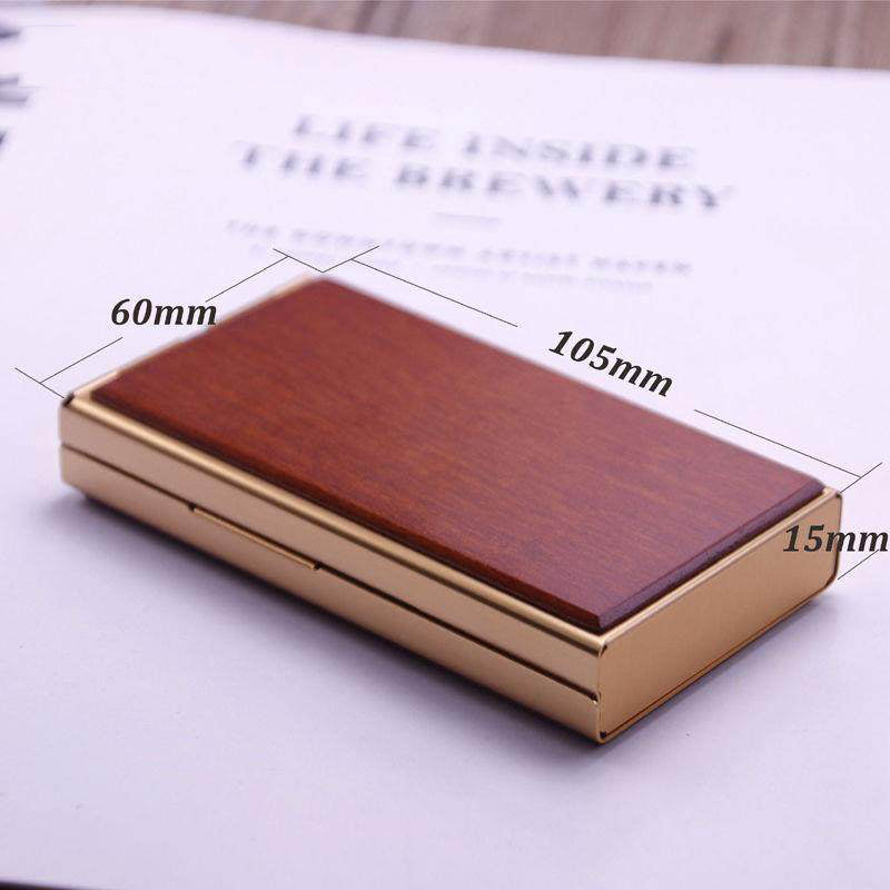 Elegant Rosewood Slim Cigarette Case - Portable Capacity Holder for Cigarettes