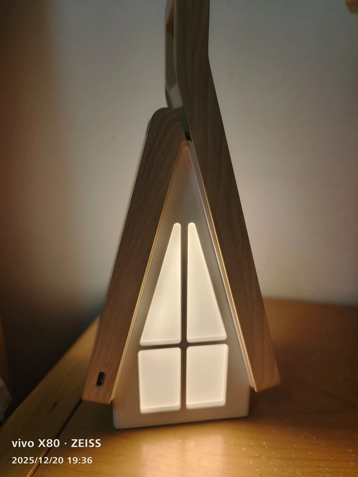 House Portable Night Light - Dimmable LED Bedside Lamp with Carrying Handle - Cordless USB Rechargeable Nursery Light