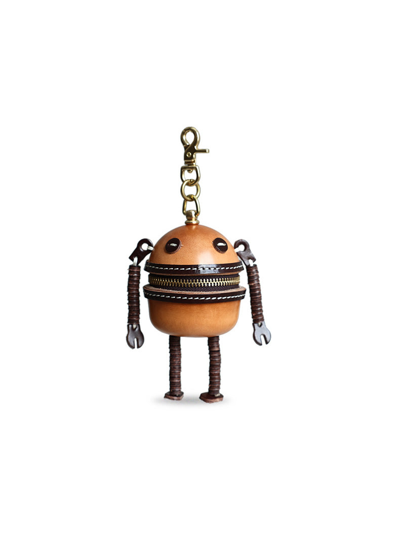 Industrial Style Leather Mini Robot Storage Packge - Stylish and Functional Coin Wallet