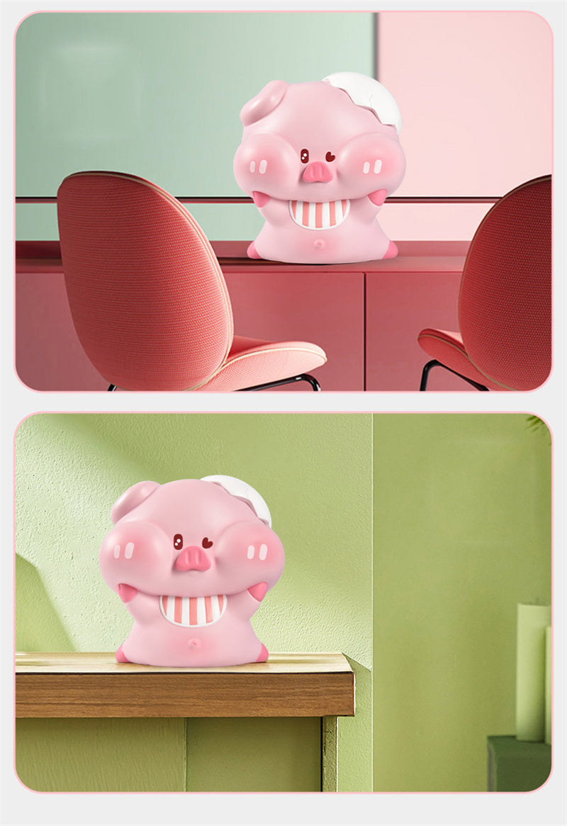 Cute Blush Pink Piggy Bank, Cartoon Animal Coin Storage Jar for Kids & Desktop Decor