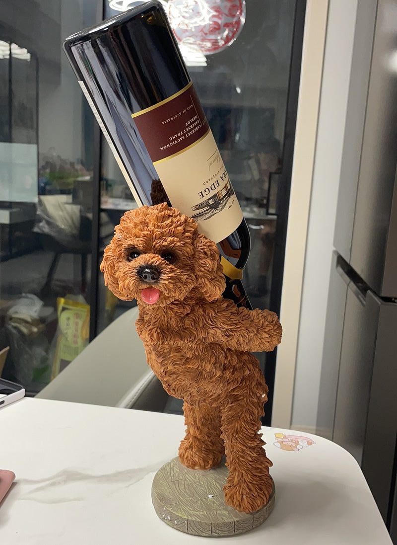 Dog Wine Rack Fun Decorative Dog Wine Rack, Cute Teddy Tabletop Ornament Ideas ...