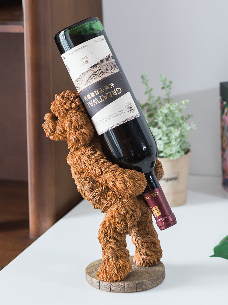 Dog Wine Rack Fun Decorative Dog Wine Rack, Cute Teddy Tabletop Ornament Ideas ...