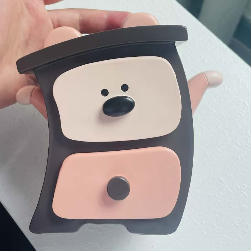Adorable Kawaii Cartoon Character Jewelry Storage Box, Multi‑Compartment Trinket Organizer with Pull‑Out Drawers