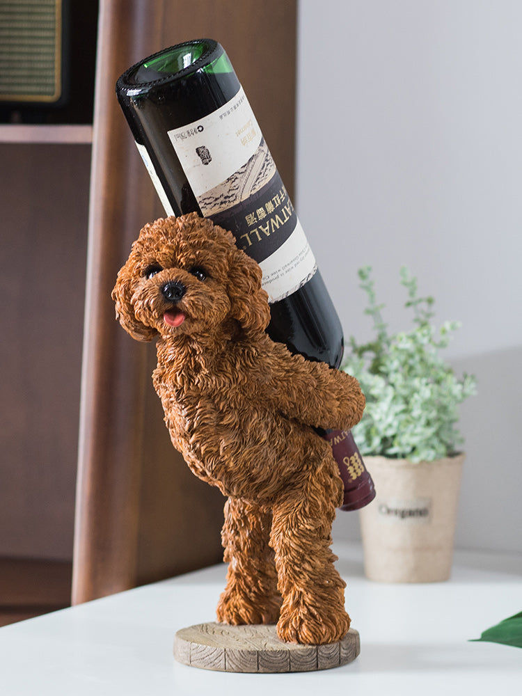 Dog Wine Rack Fun Decorative Dog Wine Rack, Cute Teddy Tabletop Ornament Ideas ...
