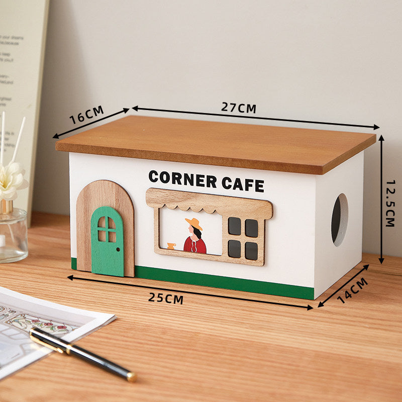 Wooden House Cable Organizer: Charming Practical Power Cord Storage Box