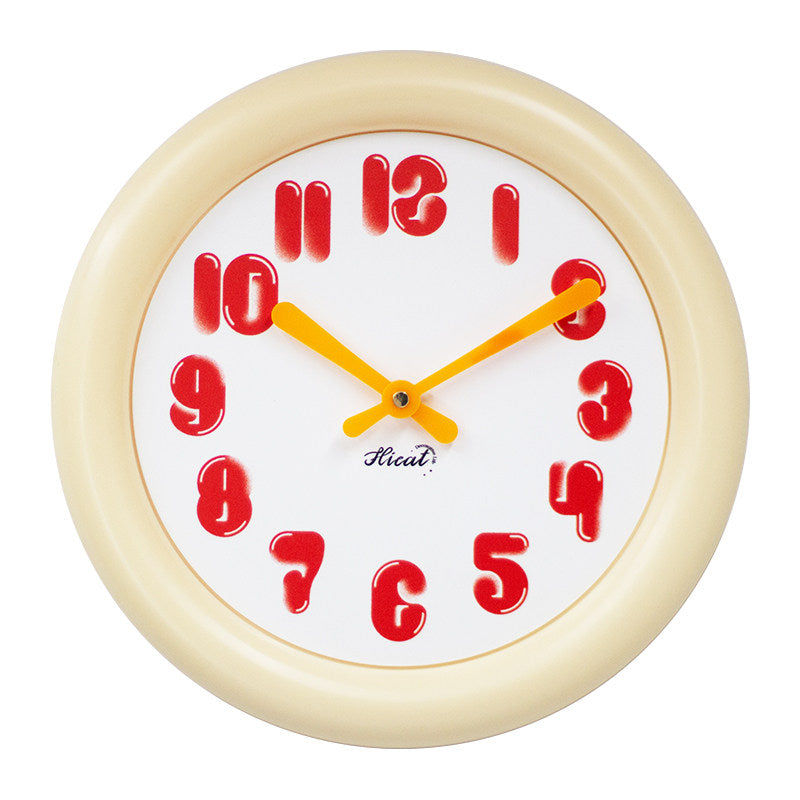 Cute Red Round Wall Clock - Bubble Number Silent Sweep Wall Clock for Kids Bedroom Living Room Decor Gift
