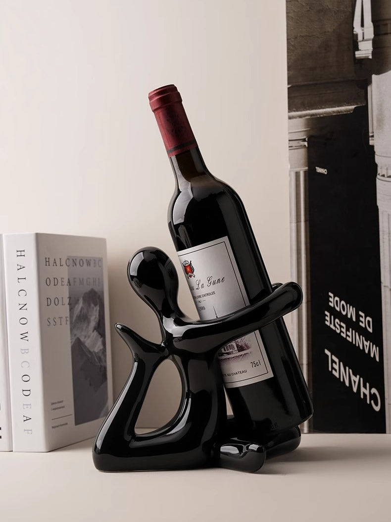 Abstract Body Art Hugs Wine Rack, Unique Decorative Idea – More Angle