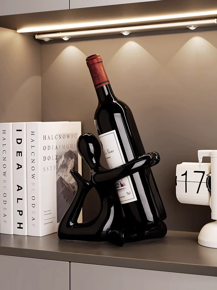 Abstract Body Art Hugs Wine Rack, Unique Decorative Idea – MoreAngle
