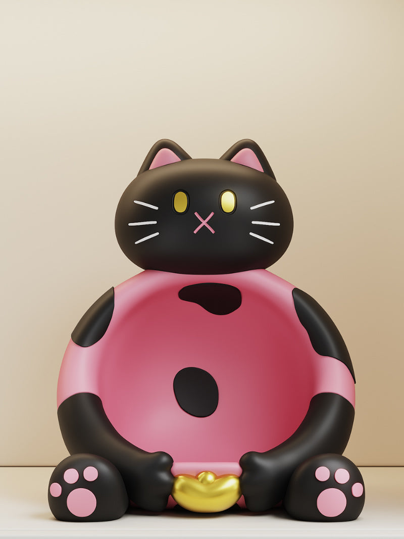 Abstract Cartoon Cat Catchall Tray - Funny Desk Organizer