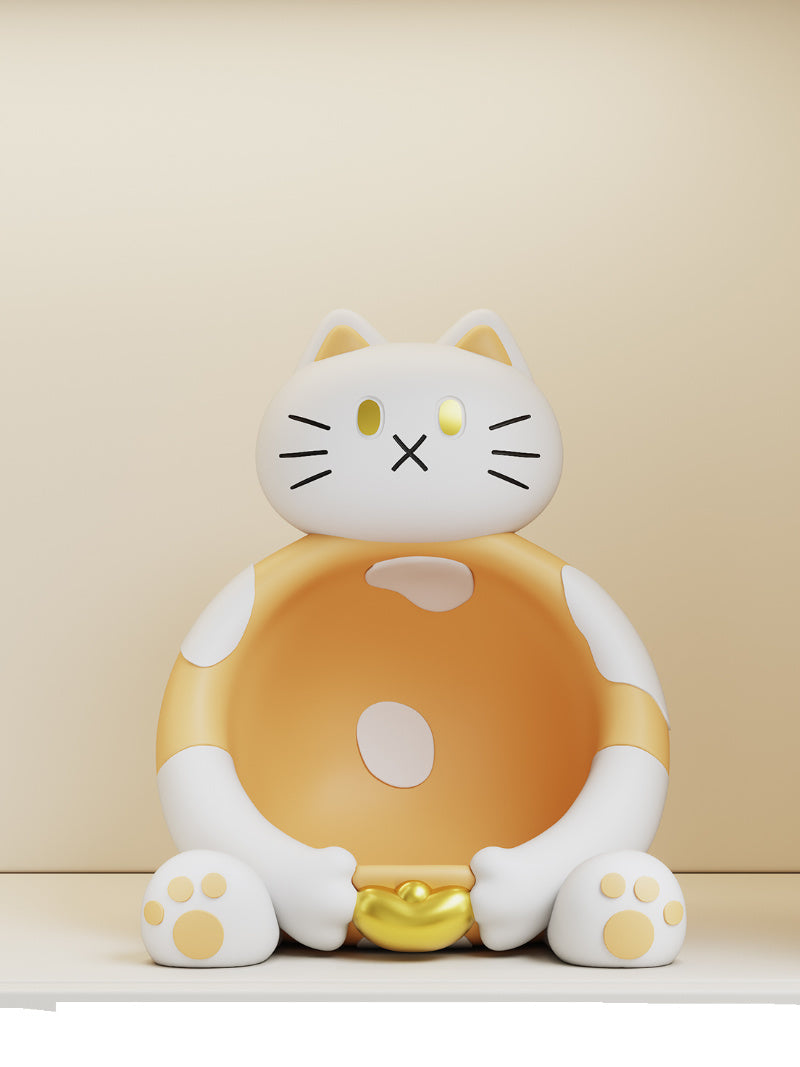 Abstract Cartoon Cat Catchall Tray - Funny Desk Organizer