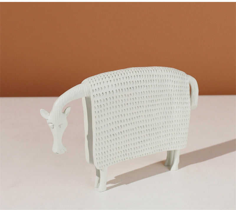 Abstract Horse Sculpture Decor Statue, Minimalist Geometric Horse Tabletop Ornament, Modern Resin Animal Figurine for Living Room Shelf