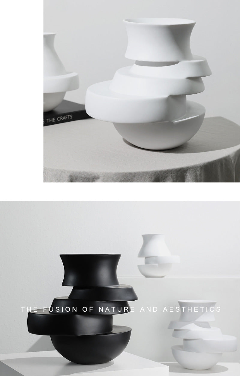 Abstract minimalist art vase, office desktop decoration, home decoration gift