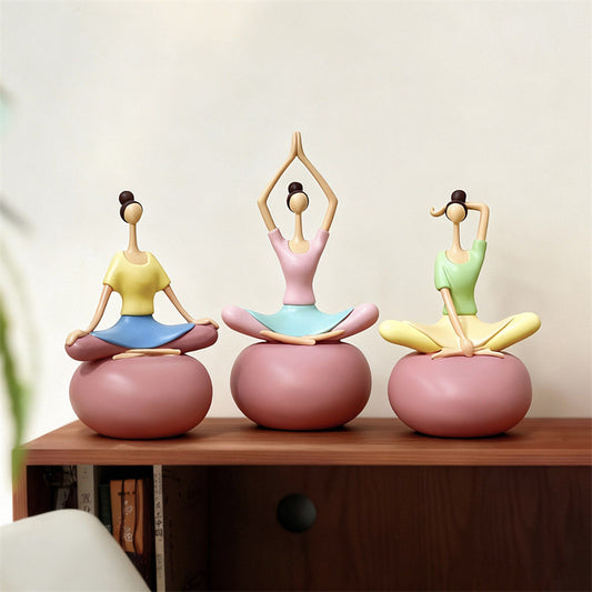 Abstract Yoga Girl Figurines - Art Figure Statues for Home & Office Decor