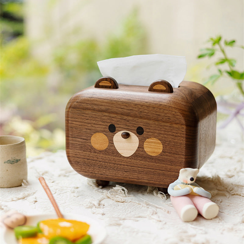 Adorable Bear Wooden Tissue Box - Thumbnail 4