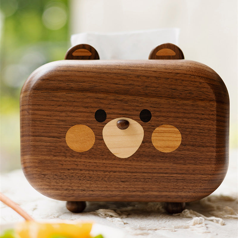 Adorable Bear Wooden Tissue Box - Thumbnail 2