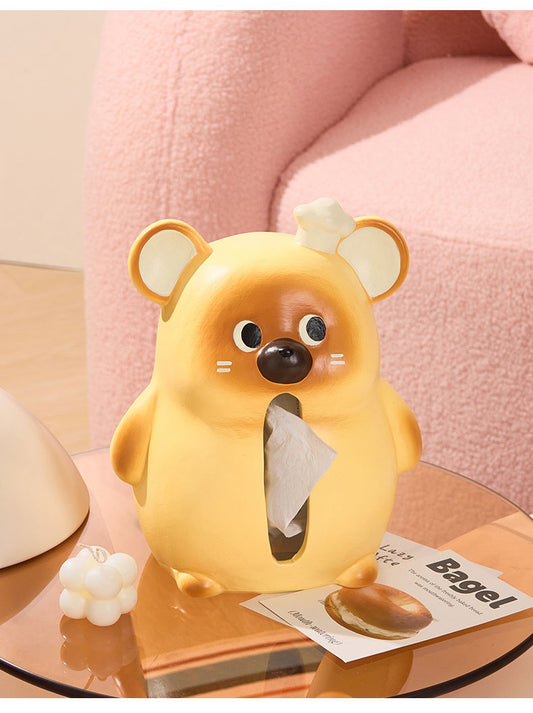 Adorable Hamster Ceramic Tissue Box Holder - Cute Animal Home Decor for Living Room, Bedroom & Office