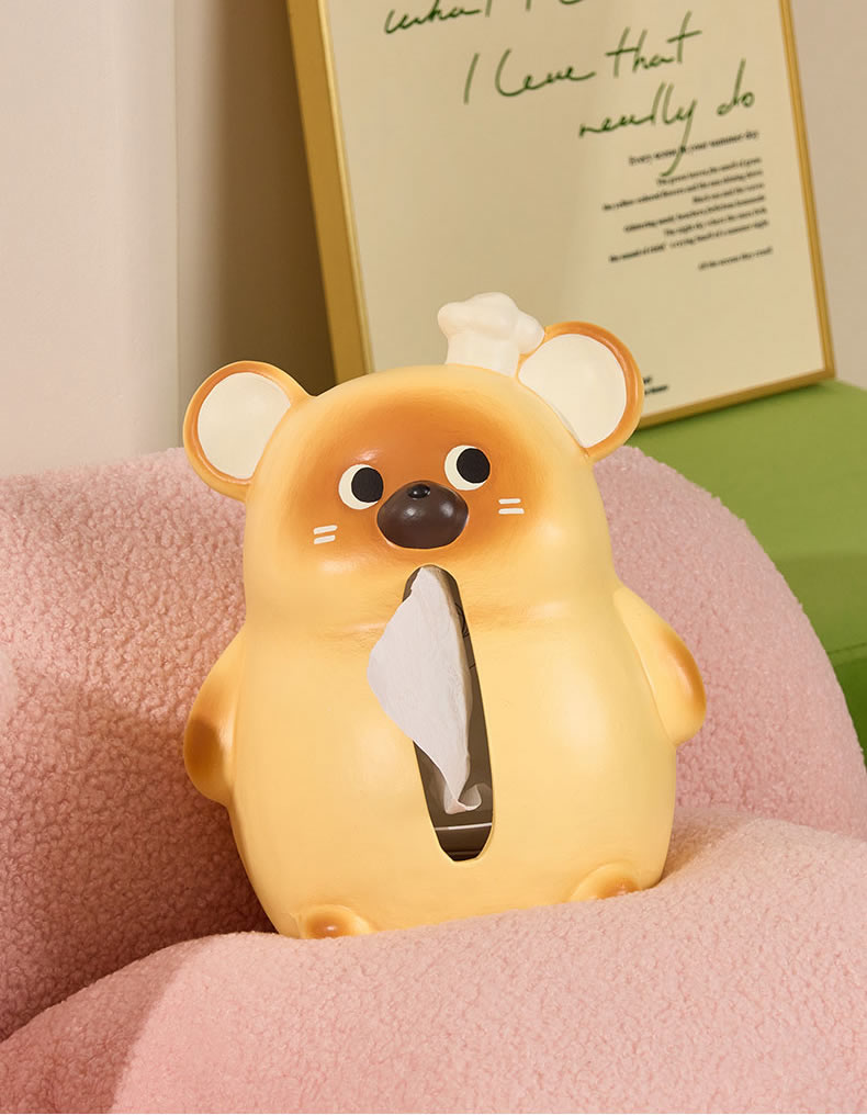 Adorable Hamster Ceramic Tissue Box Holder - Cute Animal Home Decor for Living Room, Bedroom & Office