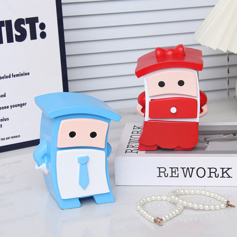 Adorable Kawaii Cartoon Character Jewelry Storage Box, Multi‑Compartment Trinket Organizer with Pull‑Out Drawers