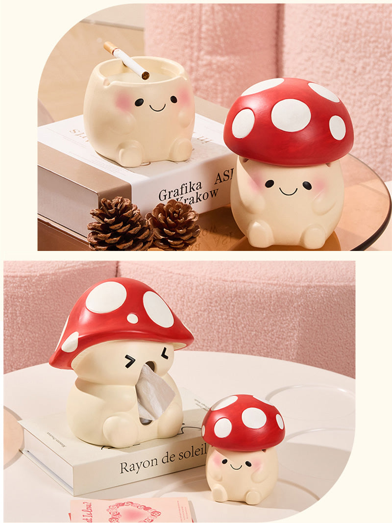 Adorable Mushroom Shaped Ceramic Ashtrays,Fun Cartoon Doll Decoration