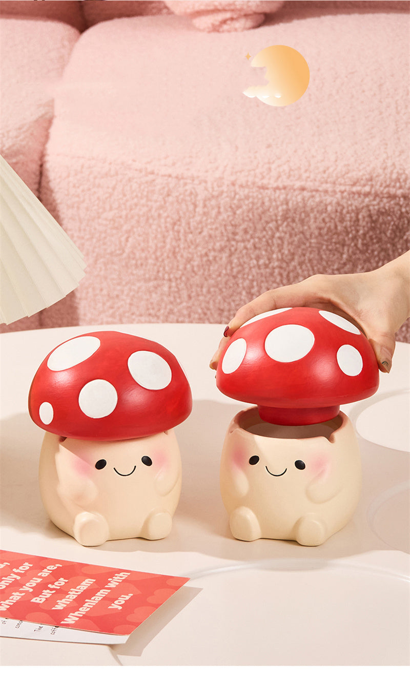 Adorable Mushroom Shaped Ceramic Ashtrays,Fun Cartoon Doll Decoration