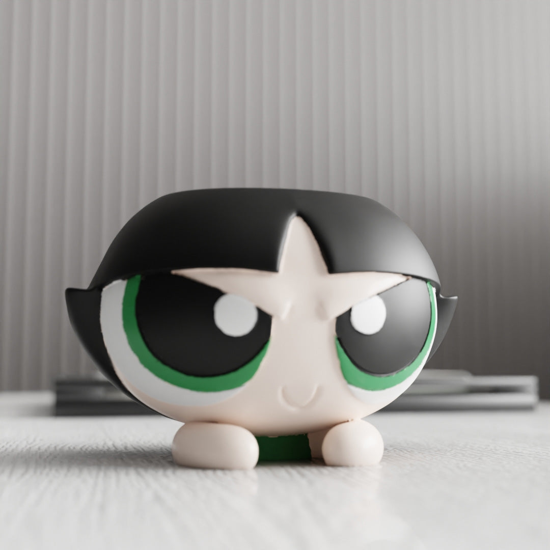 Angry Anime Girl Pen Holder - Expressive Cartoon Desk Organizer with Attitude