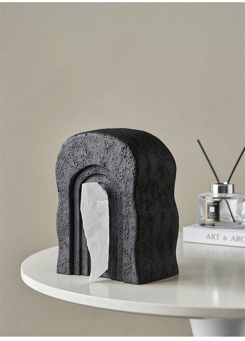 Arch-Shaped Tissue Box  - Minimalist Textured Decor for Living Rooms, Desks & Offices