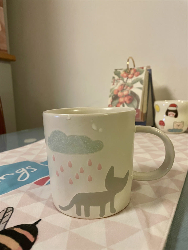 Artistic Vintage Abstract Cat Mug - Unique and Stylish Ceramic Cup