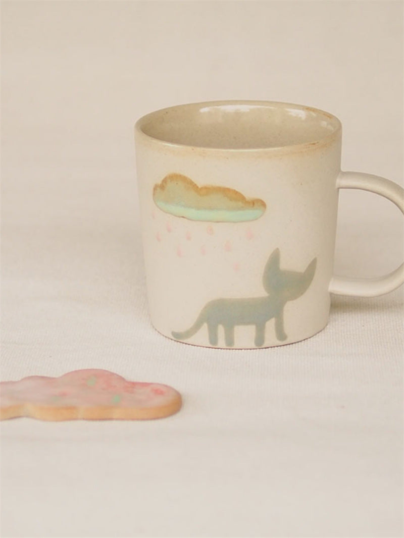 Artistic Vintage Abstract Cat Mug - Unique and Stylish Ceramic Cup
