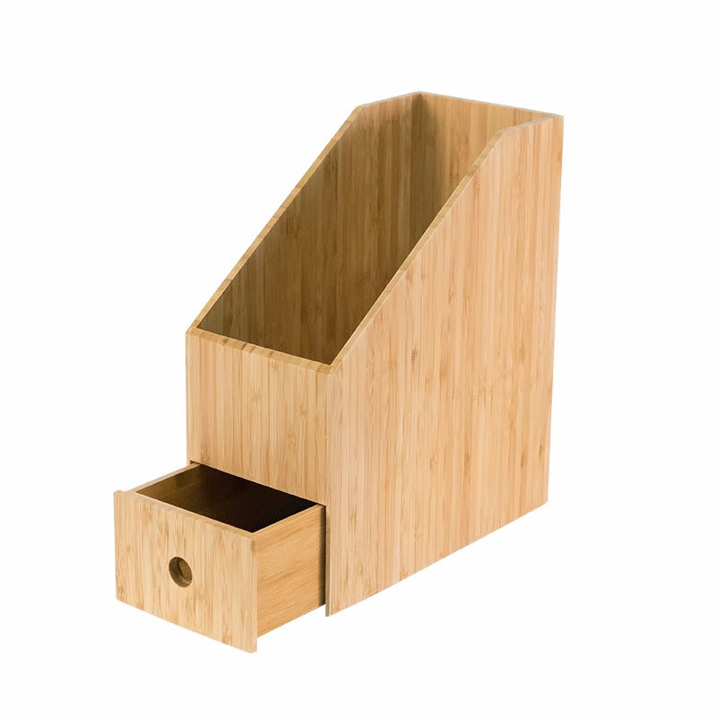 Office Computer Boxes Bamboo Wooden Office Desktop Storage Box, File Box – MoreAngle