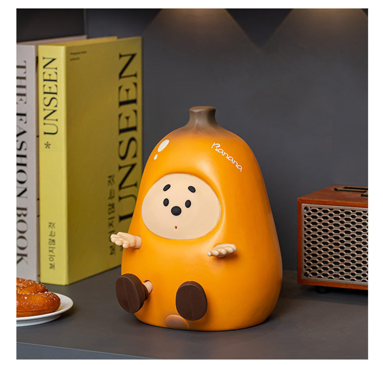 Banana Man Ceramic Desktop Organizer - Phone Stand & Tissue Holder for Desk