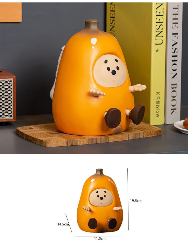 Banana Man Ceramic Desktop Organizer - Phone Stand & Tissue Holder for Desk