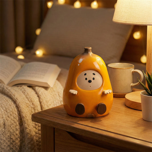 Banana Man Ceramic Desktop Organizer - Phone Stand & Tissue Holder for Desk