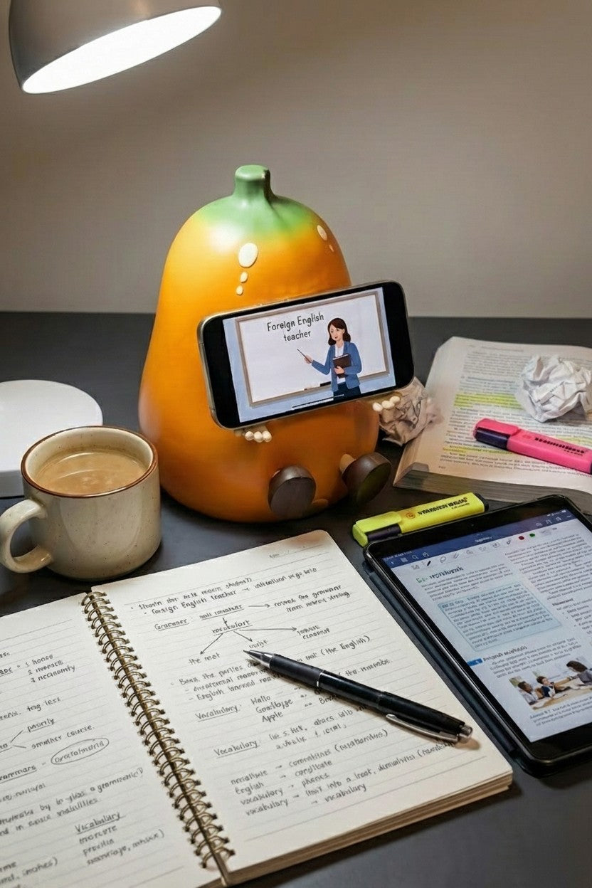 Banana Man Ceramic Desktop Organizer - Phone Stand & Tissue Holder for Desk