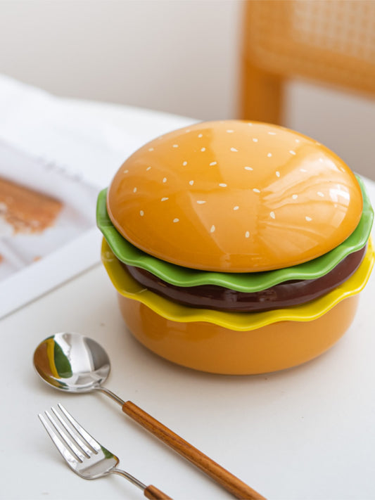 Beautiful folding hamburger ceramic dish, kitchen decoration,dessert plate
