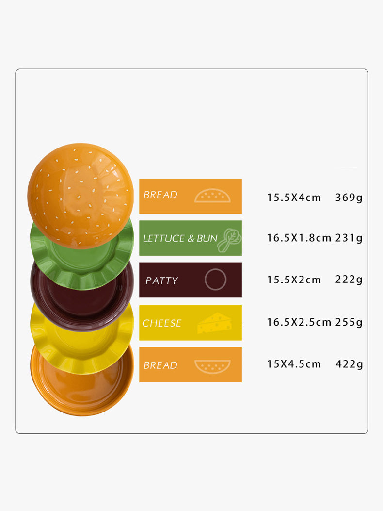 Beautiful folding hamburger ceramic dish, kitchen decoration,dessert plate