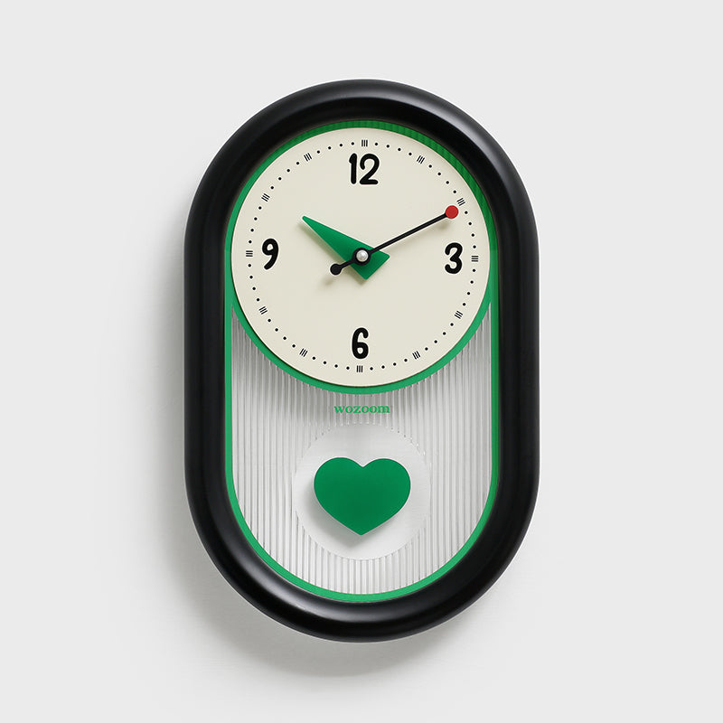 Beautiful Heart - Shaped Pendulum Wall Clock, Romantic Decorative Timepiece