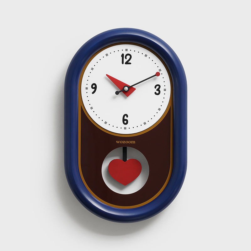 Beautiful Heart - Shaped Pendulum Wall Clock, Romantic Decorative Timepiece