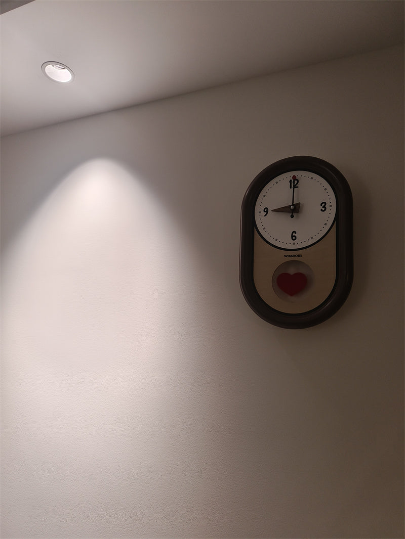 Beautiful Heart - Shaped Pendulum Wall Clock, Romantic Decorative Timepiece