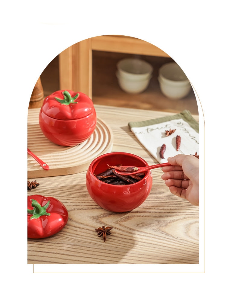 Beautiful Red Tomato Spice Jar, Sugar Jar, Kitchen Decoration Ideas 2pc