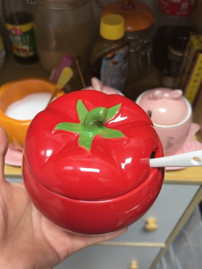 Beautiful Red Tomato Spice Jar, Sugar Jar, Kitchen Decoration Ideas 2pc