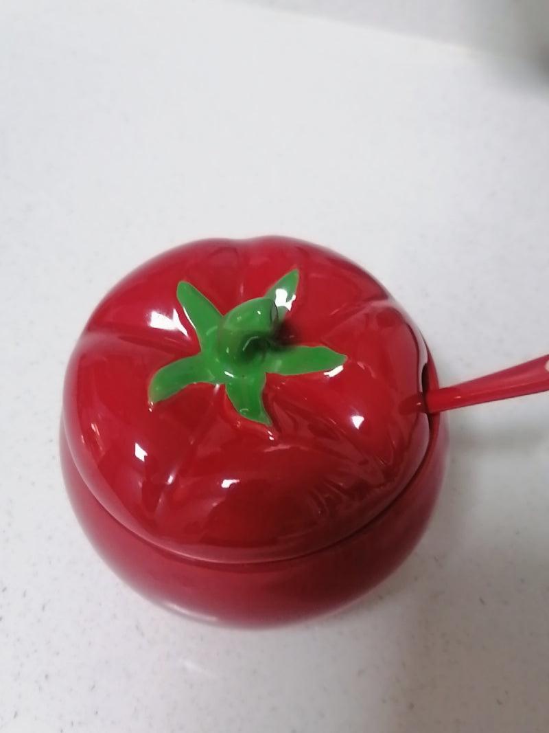 Beautiful Red Tomato Spice Jar, Sugar Jar, Kitchen Decoration Ideas 2pc