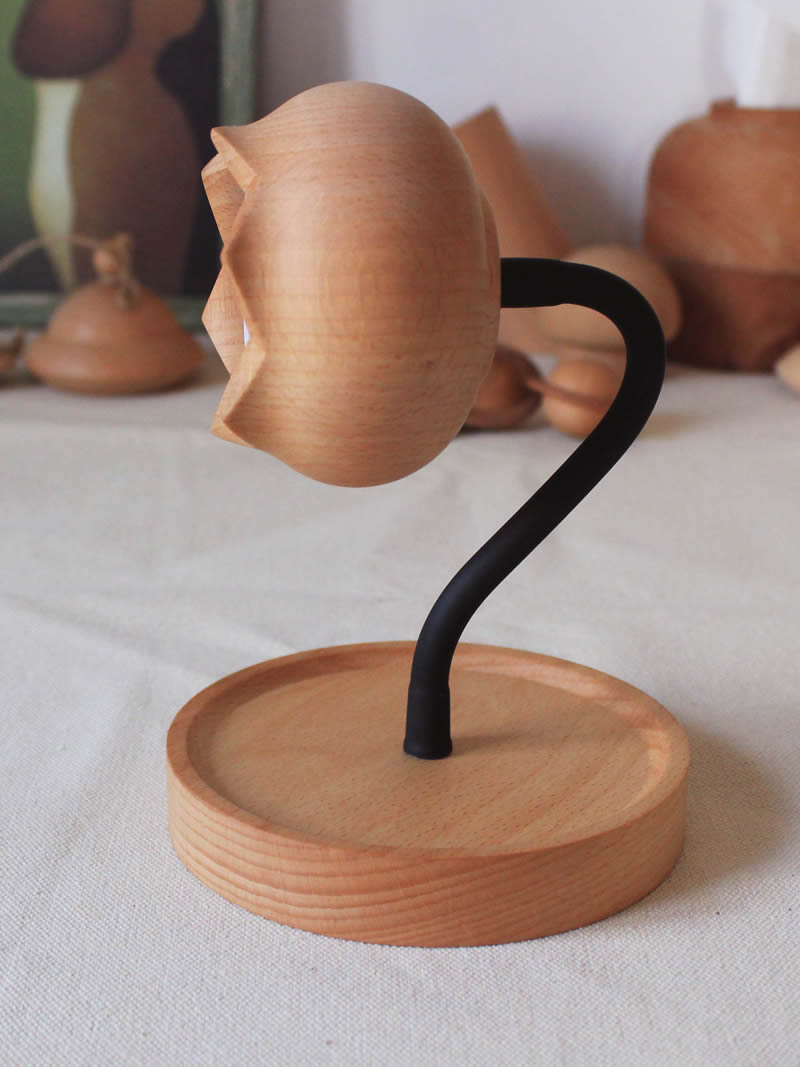 Beautiful Wooden Flower Bud Table Lamp, Unique Bedroom Decoration, Gift Idea