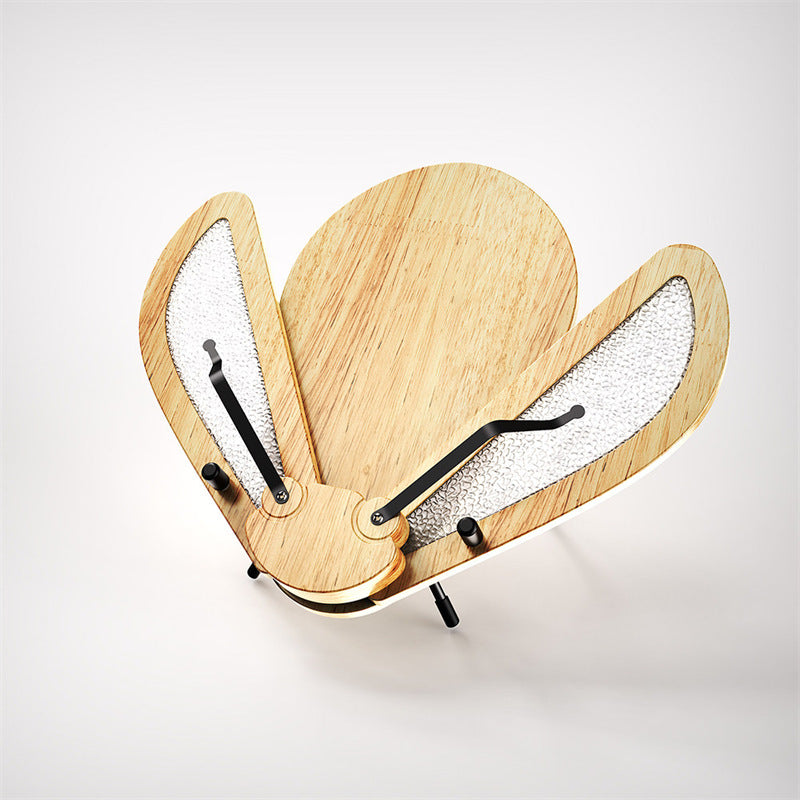 Beetle-Shaped Adjustable Wooden Book & Laptop Stand - Multi-Functional Holder for Books, Tablets, Phones